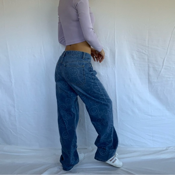 SOLD ❌ New Baggy jeans smiley printed faces size 27 - Picture 9 of 14